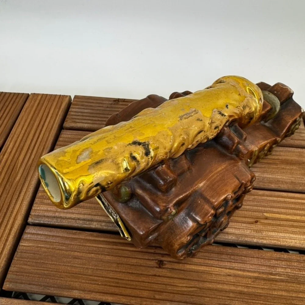 Ezra Brooks 12 Year Old Whiskey Decanter Ceramic Cannon Empty No Cork